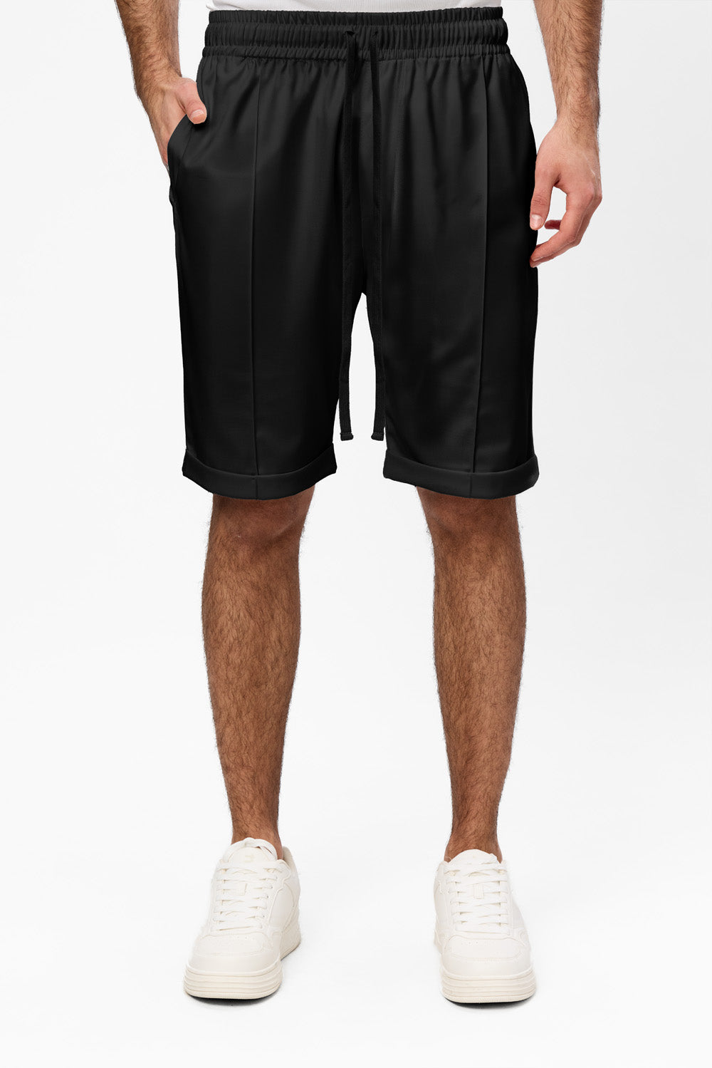 Thomas Black Cloth Shorts