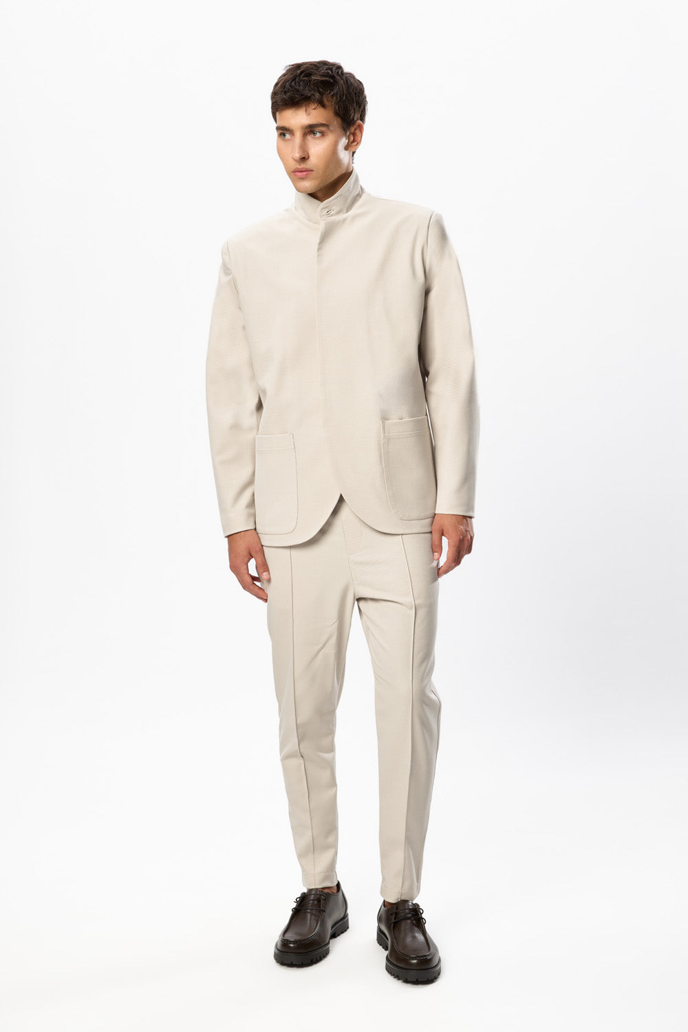 Luce Vanilla Wool Blend Cloth Jacket