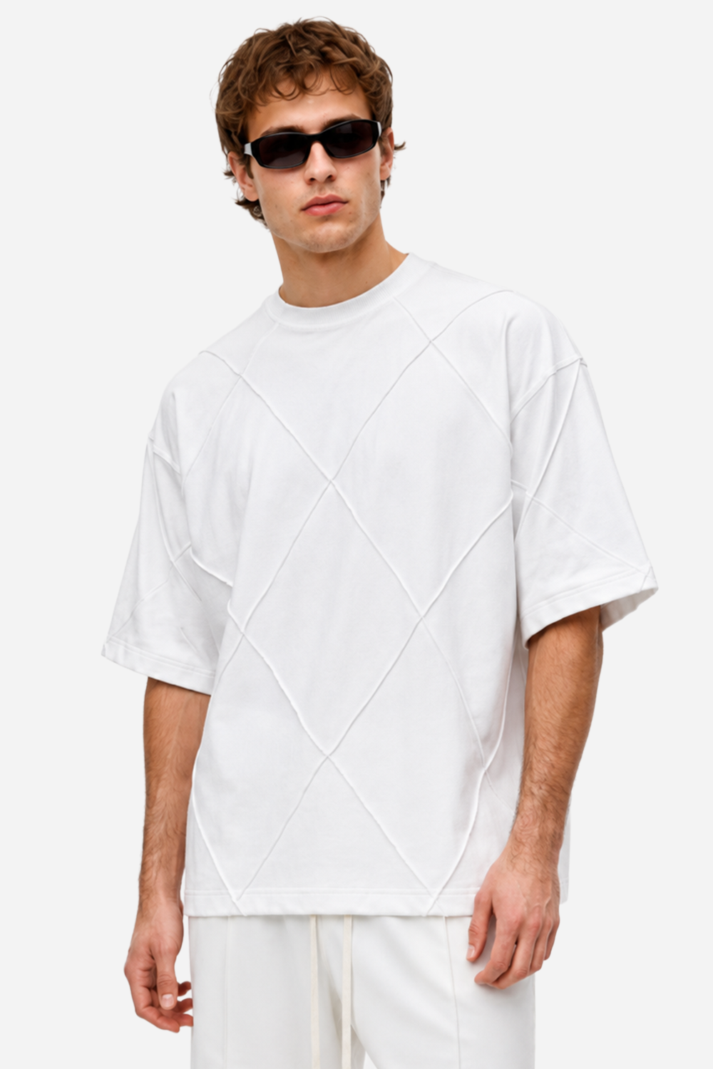 Diamond Oversized Off-White T-shirt