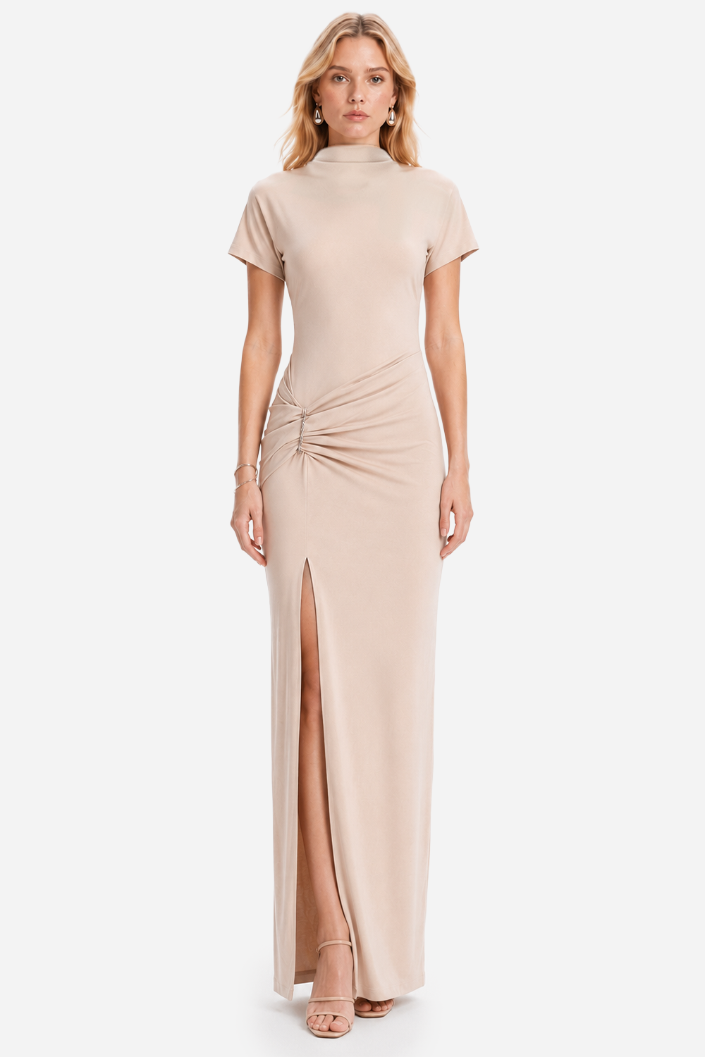 Rochie fluidă damă Vanilla din lycra, prezentată într-un look complet