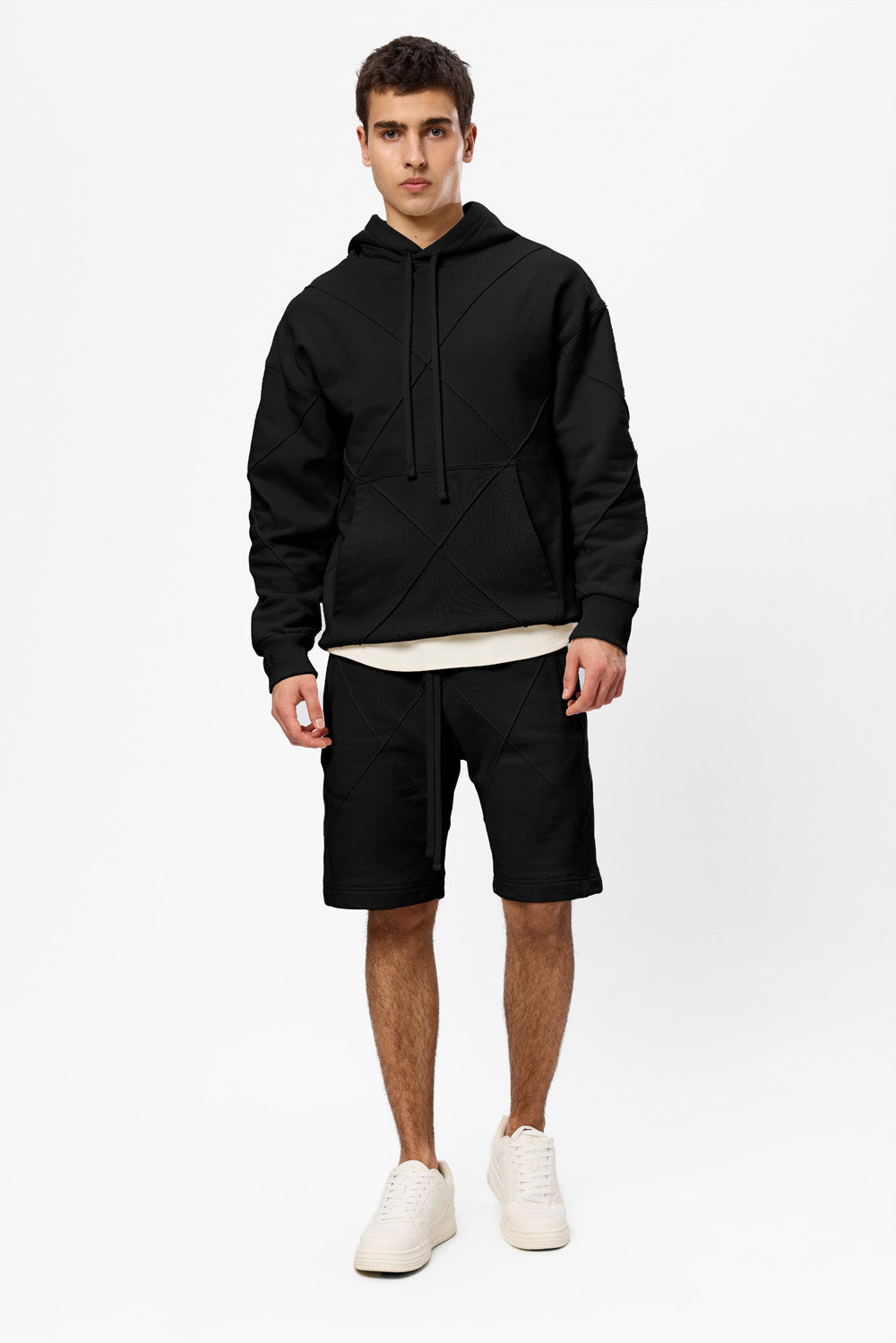 Diamond Black Cotton Shorts