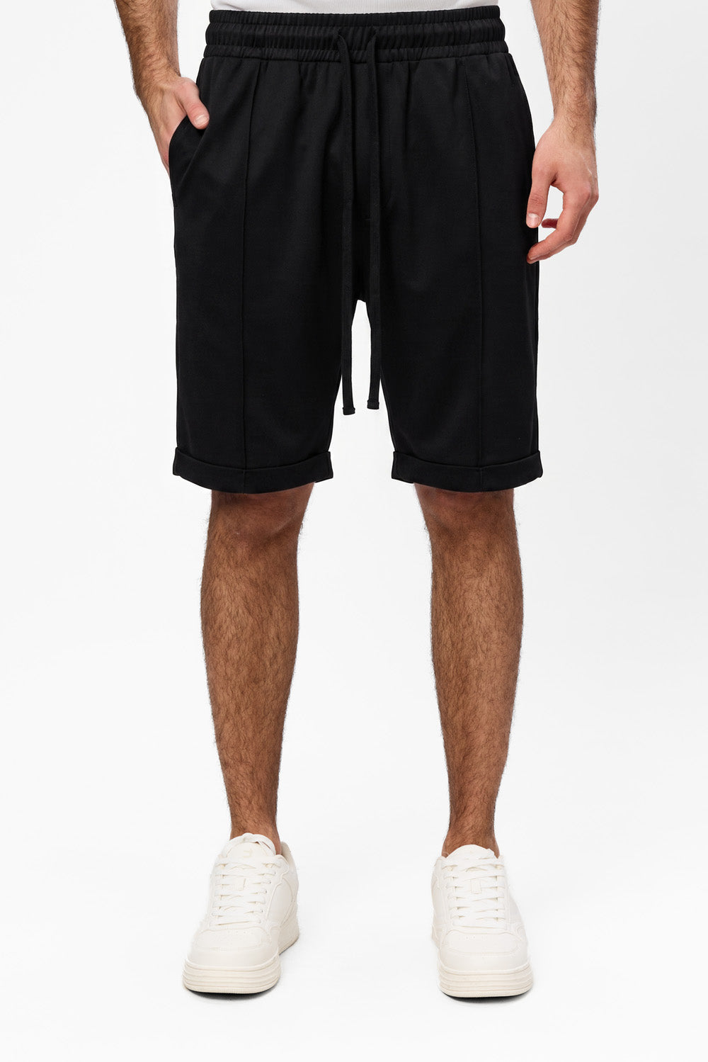 Thomas Black Cloth Shorts