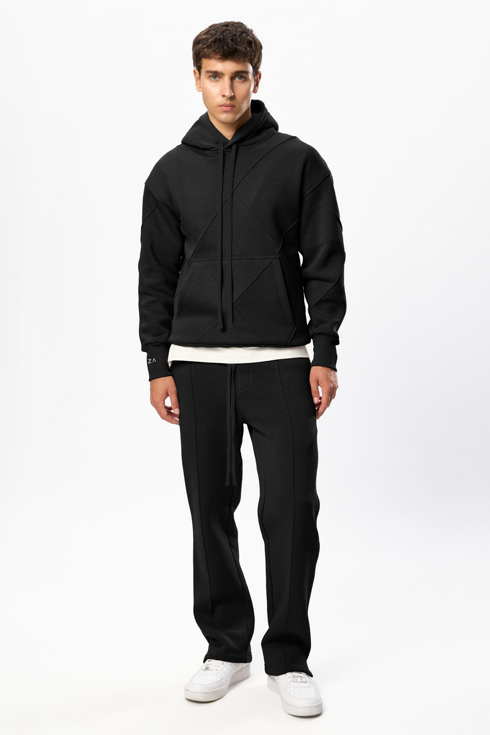 Diamond Fleece Black Hoodie