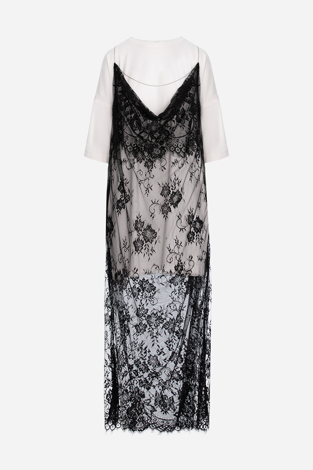 Negligee v2 double-layered Lace White Dress