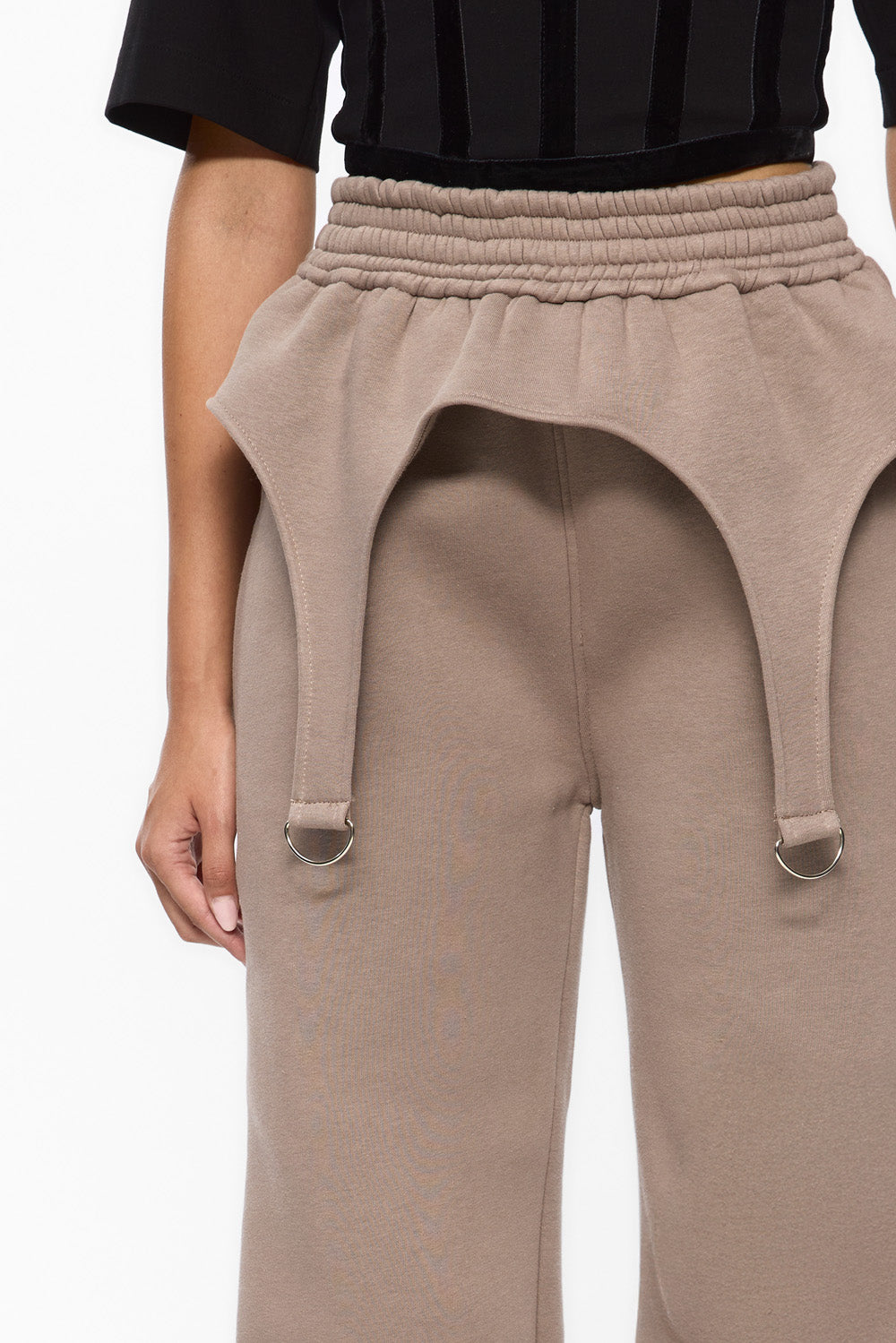 Skipper czarne rozszerzane spodnie W