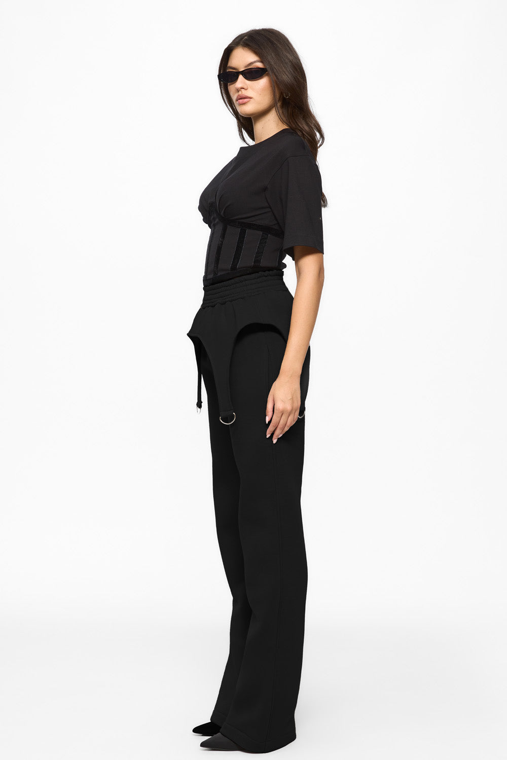 Beżowa koszulka La Perle z nadrukiem W