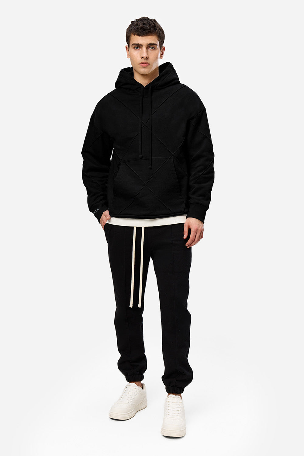 Diamond Black Cotton Hoodie