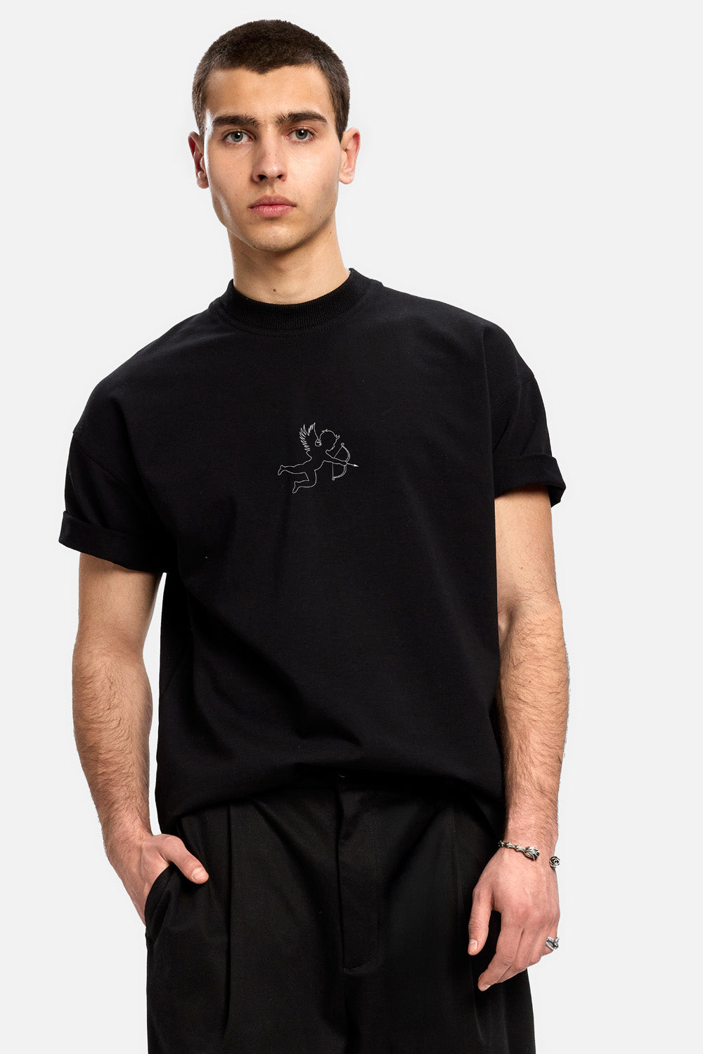 Tricou cu imprimeu Saint 2.0| Barbati | Negru | Stil Modern & Elegant | Confort & Funcționalitate | Atelier Hamza