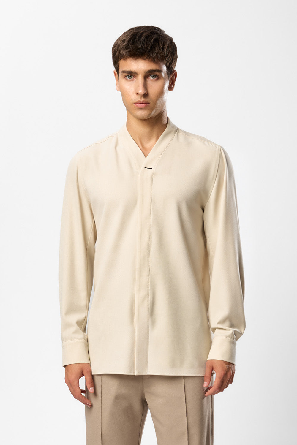 Noa Off White Wool Blend Shirt