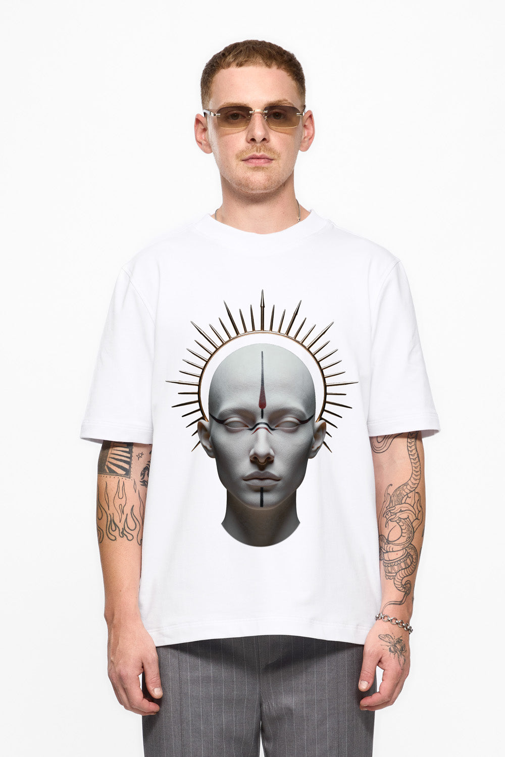 Tricou alb cu imprimeu Riyad