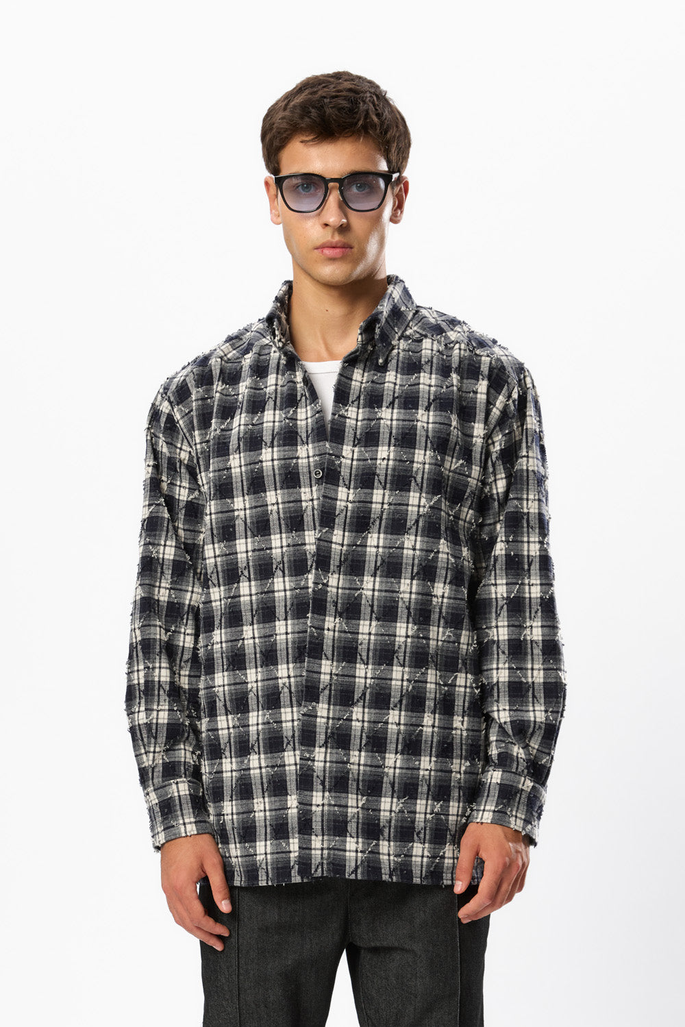 Rombo Oversized Blue Shirt