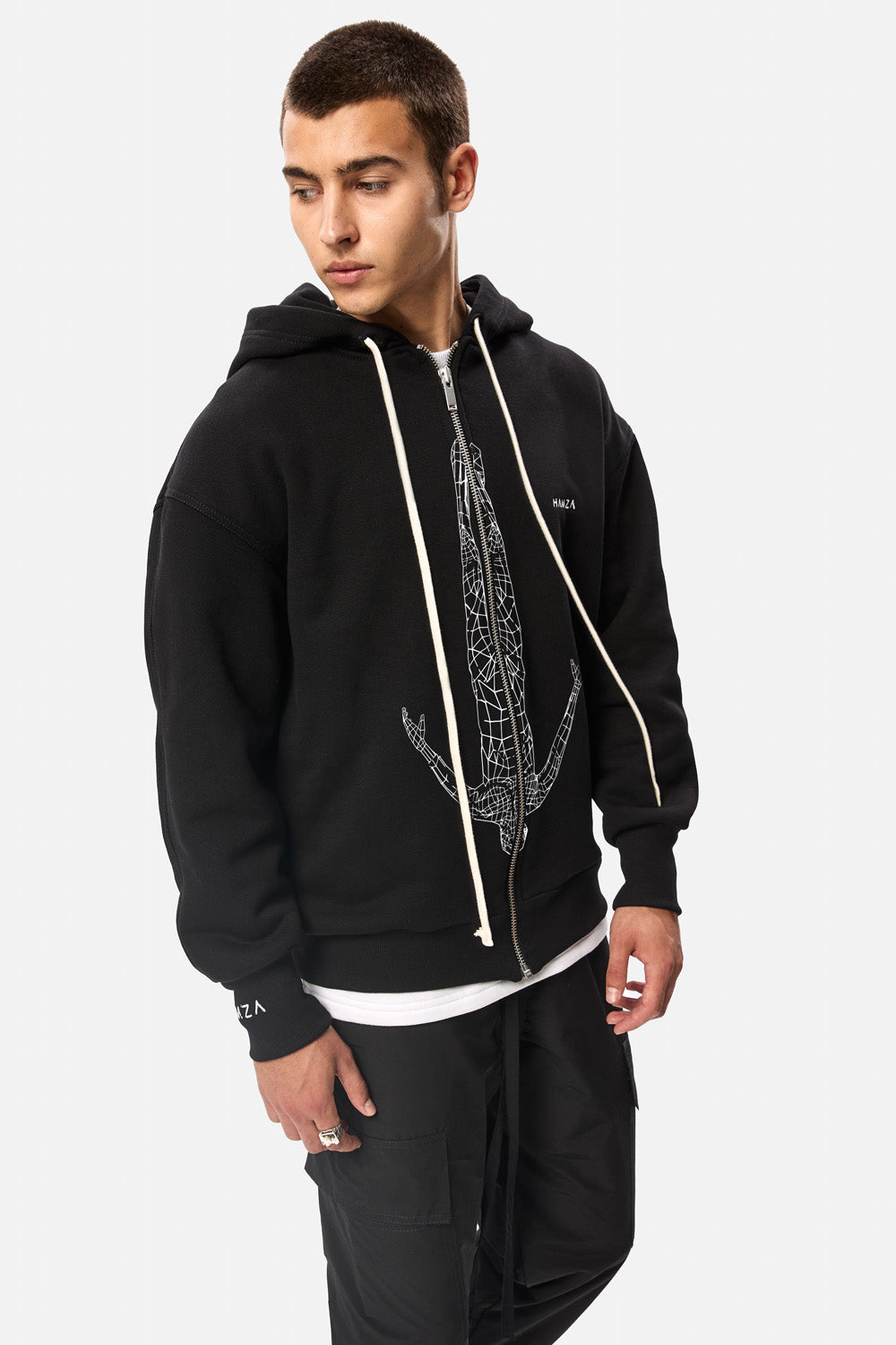 Fallen printed Zip Hoodie