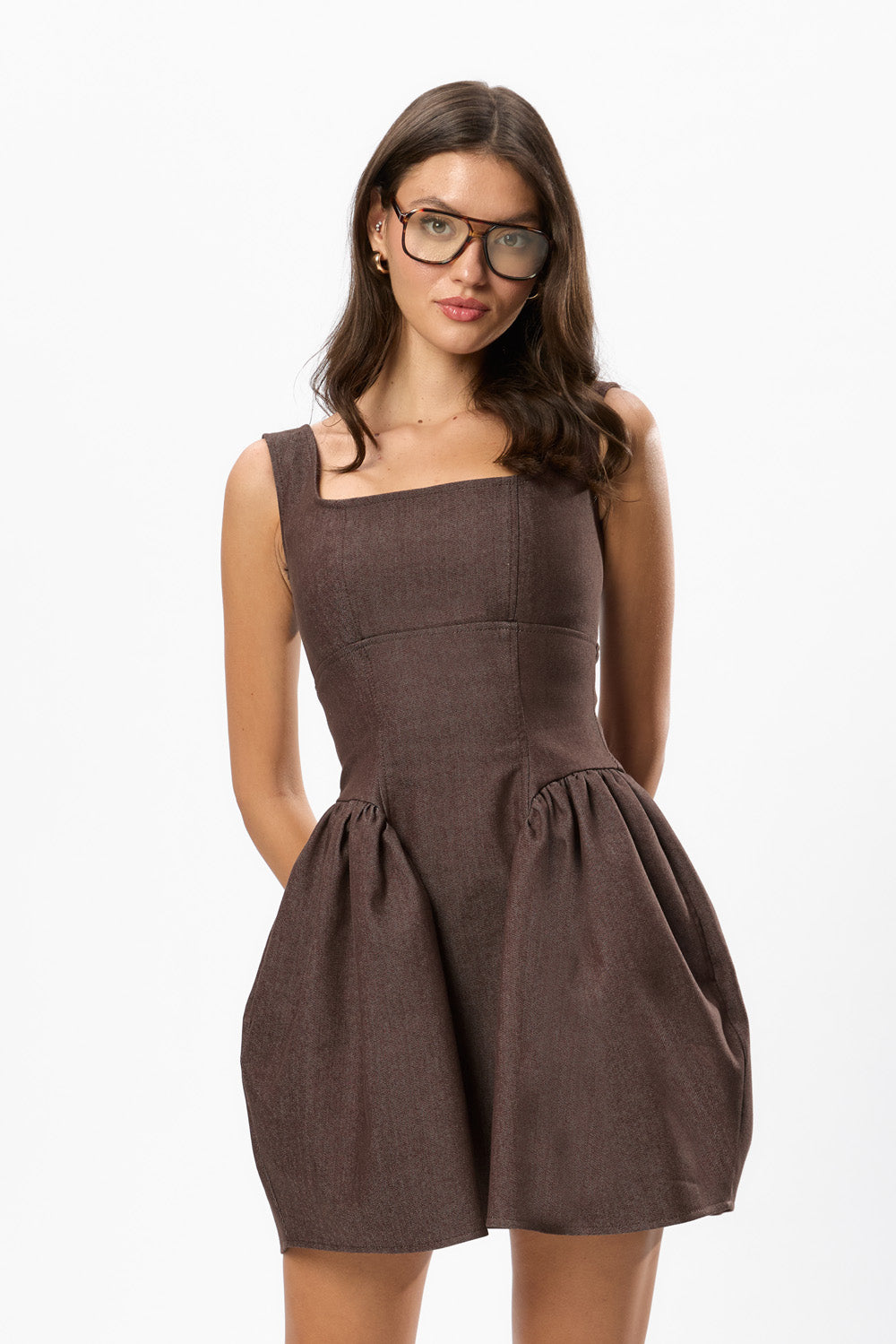 Alicia Brown Denim Mini Dress
