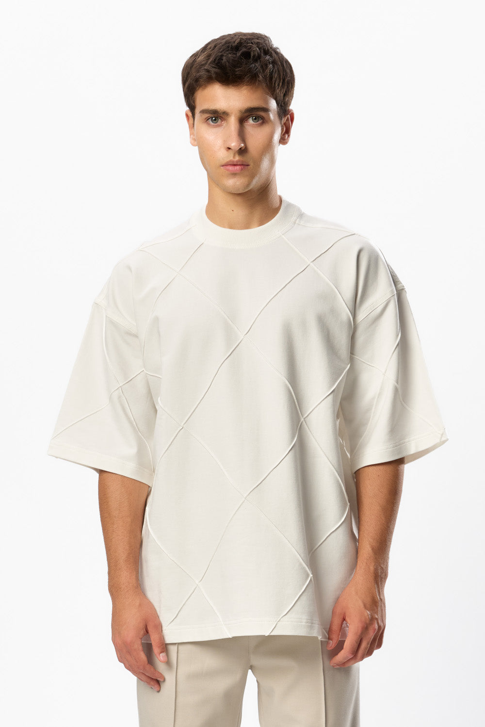 Diamond Oversized Off-White T-shirt