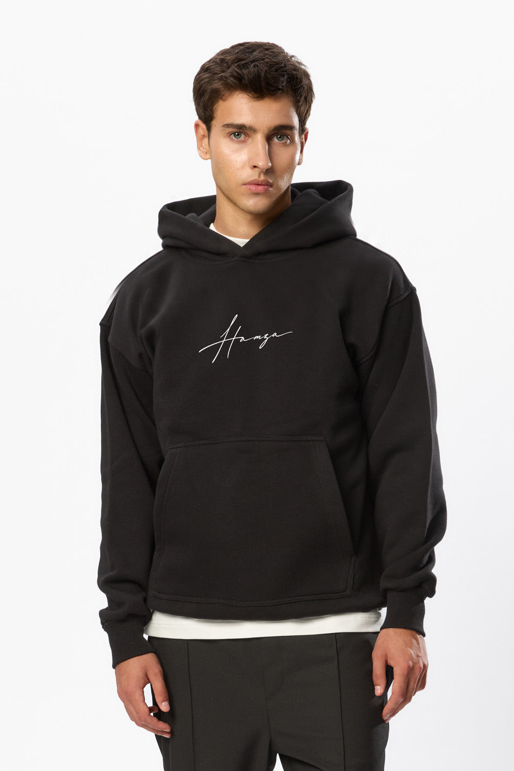 Kara V2 black printed fleece hoodie