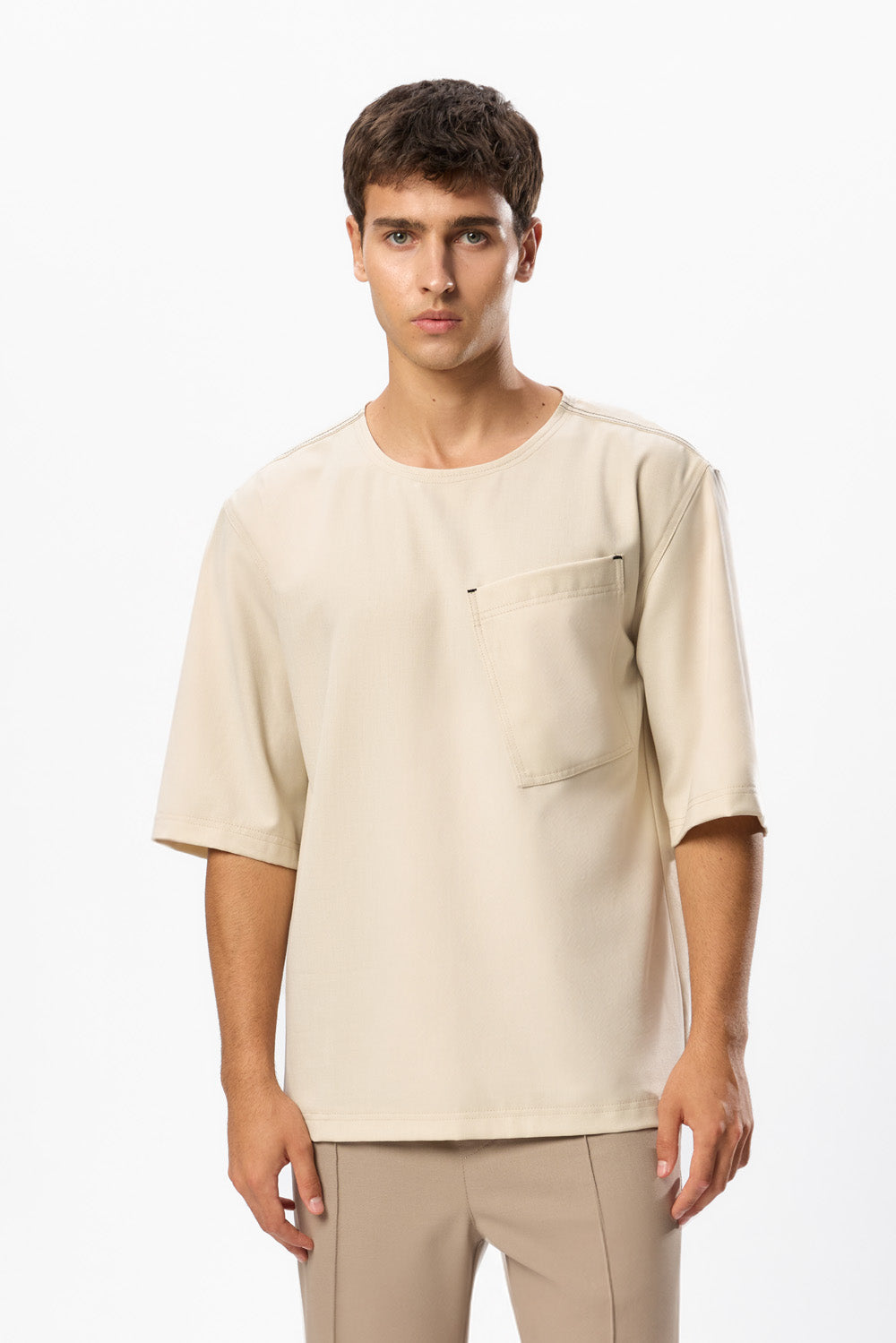 Noa Off White Wool Blend T-Shirt