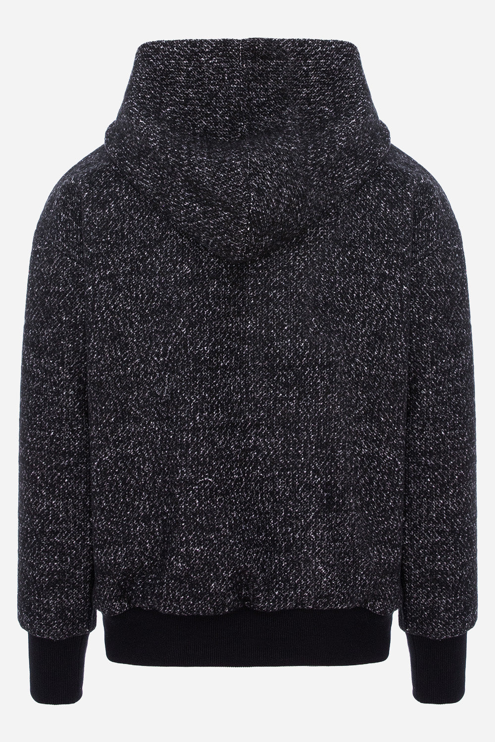 Czarna bluza z kapturem Crudo z niedokończonymi krawędziami
