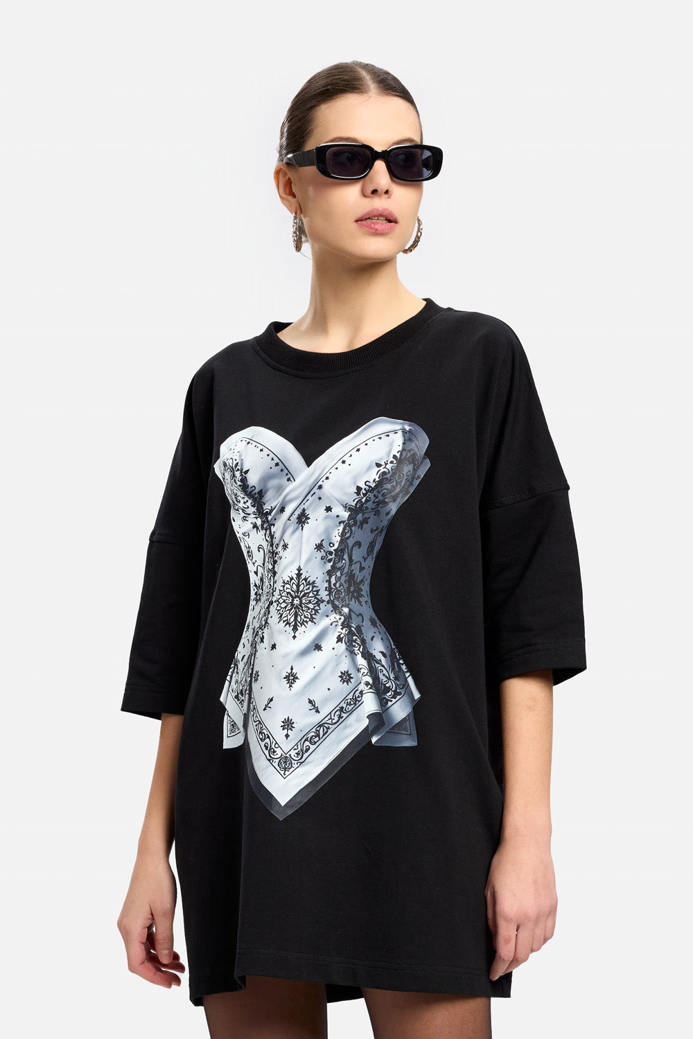 Bandana printed Corset T-shirt Dress