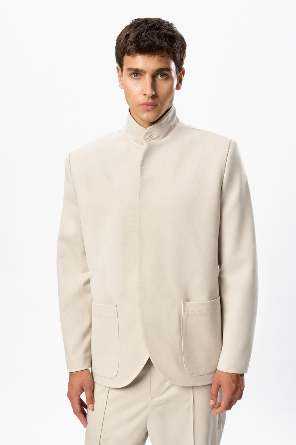 Luce Vanilla Wool Blend Cloth Jacket