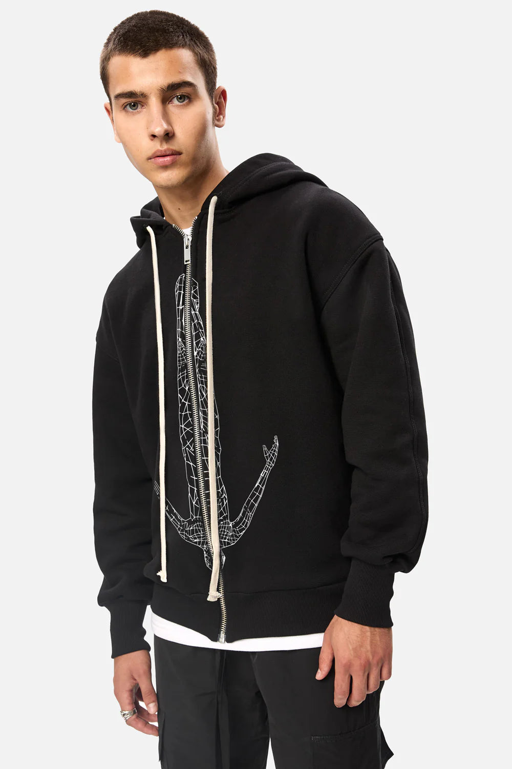 Fallen printed Zip Hoodie