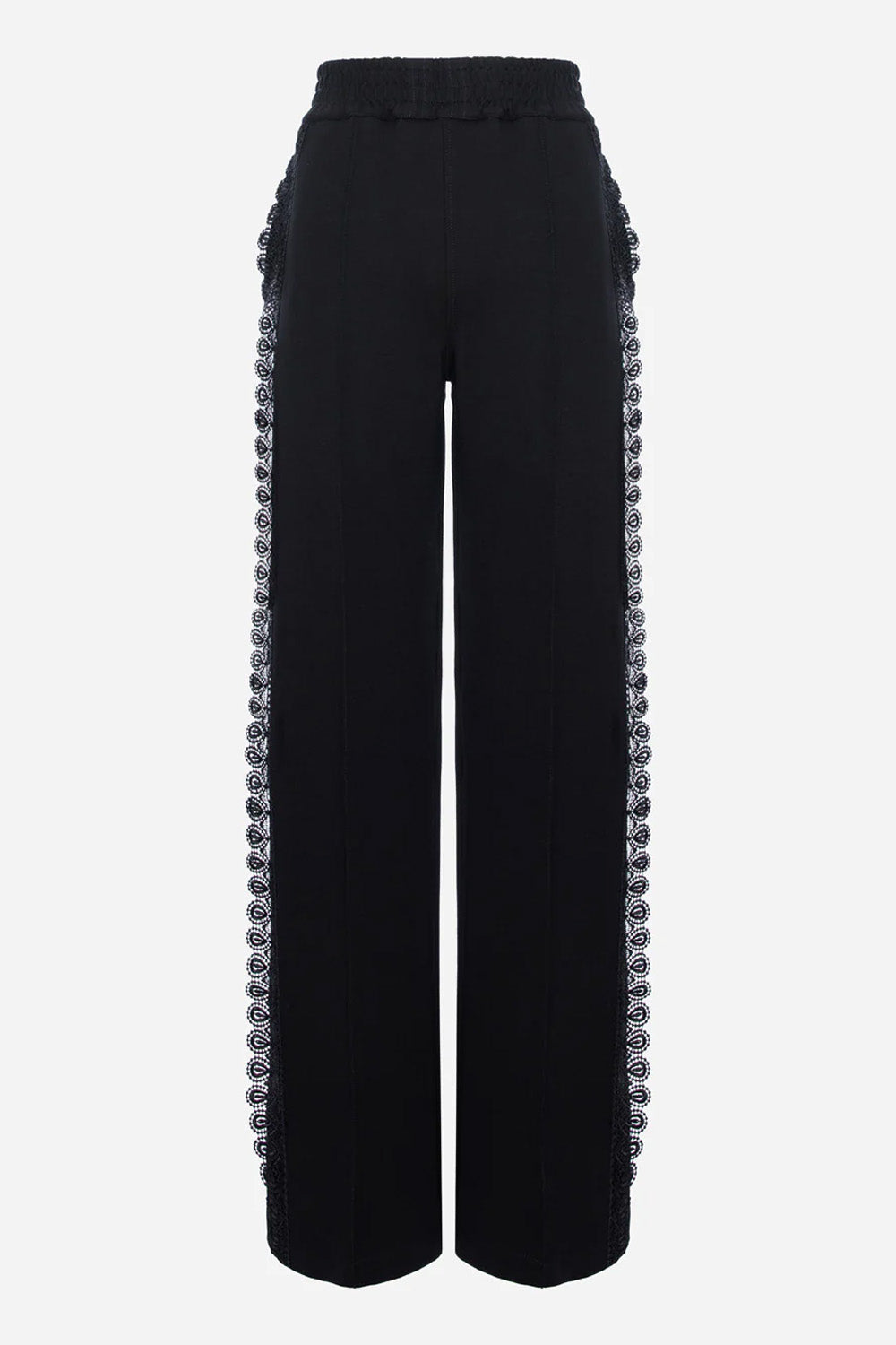 Czarne rozszerzane spodnie Karol