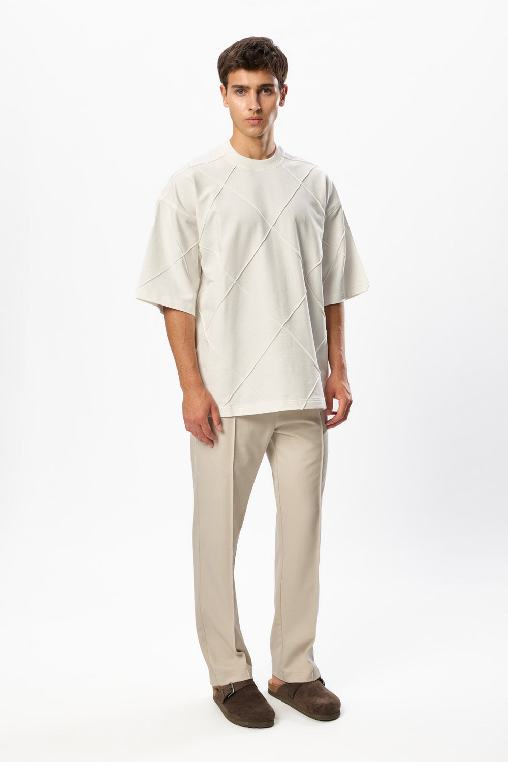 Diamond Oversized Off-White T-shirt