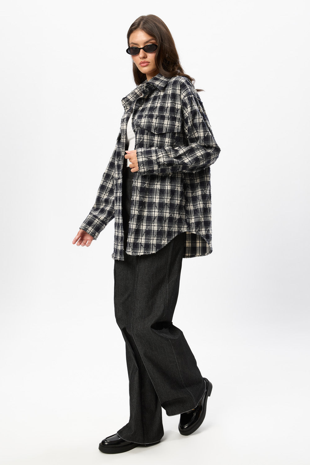 Rombo Oversized Shirt Blue