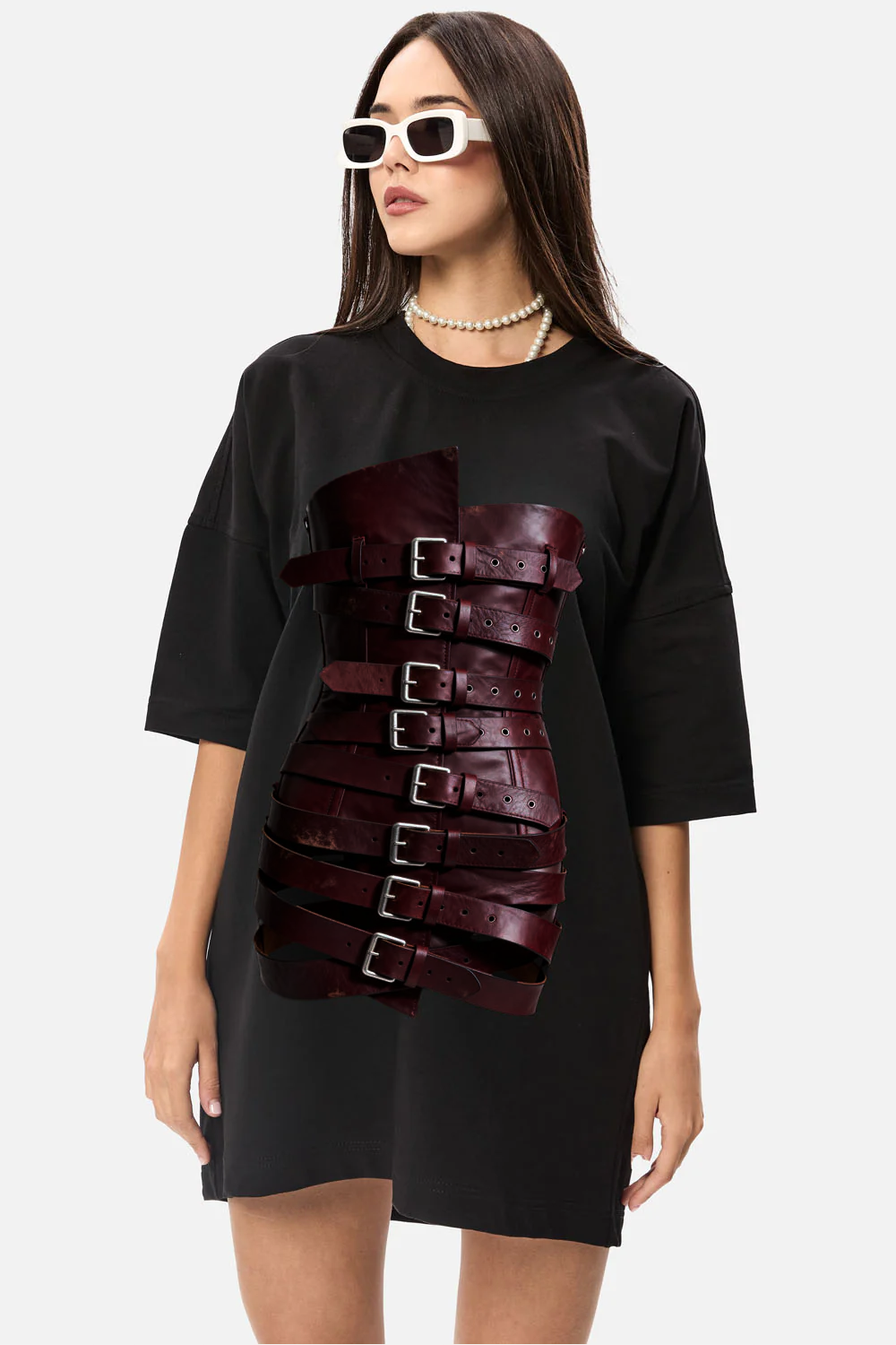 Belt v2 printed Black Dress