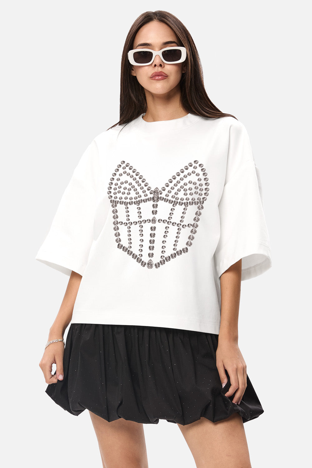 La Perle  printed off-white t-shirt W