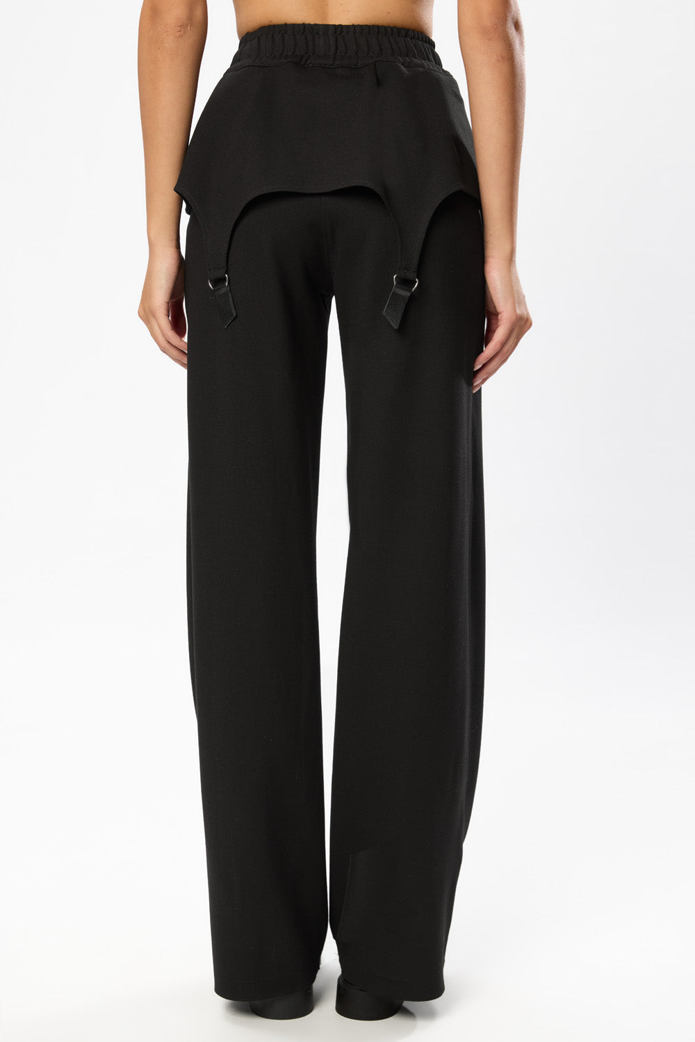 Goddess  Black elastic Pants with garter straps