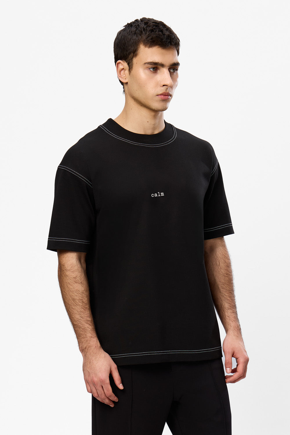 Calm 2.0 embroidered Black T-shirt