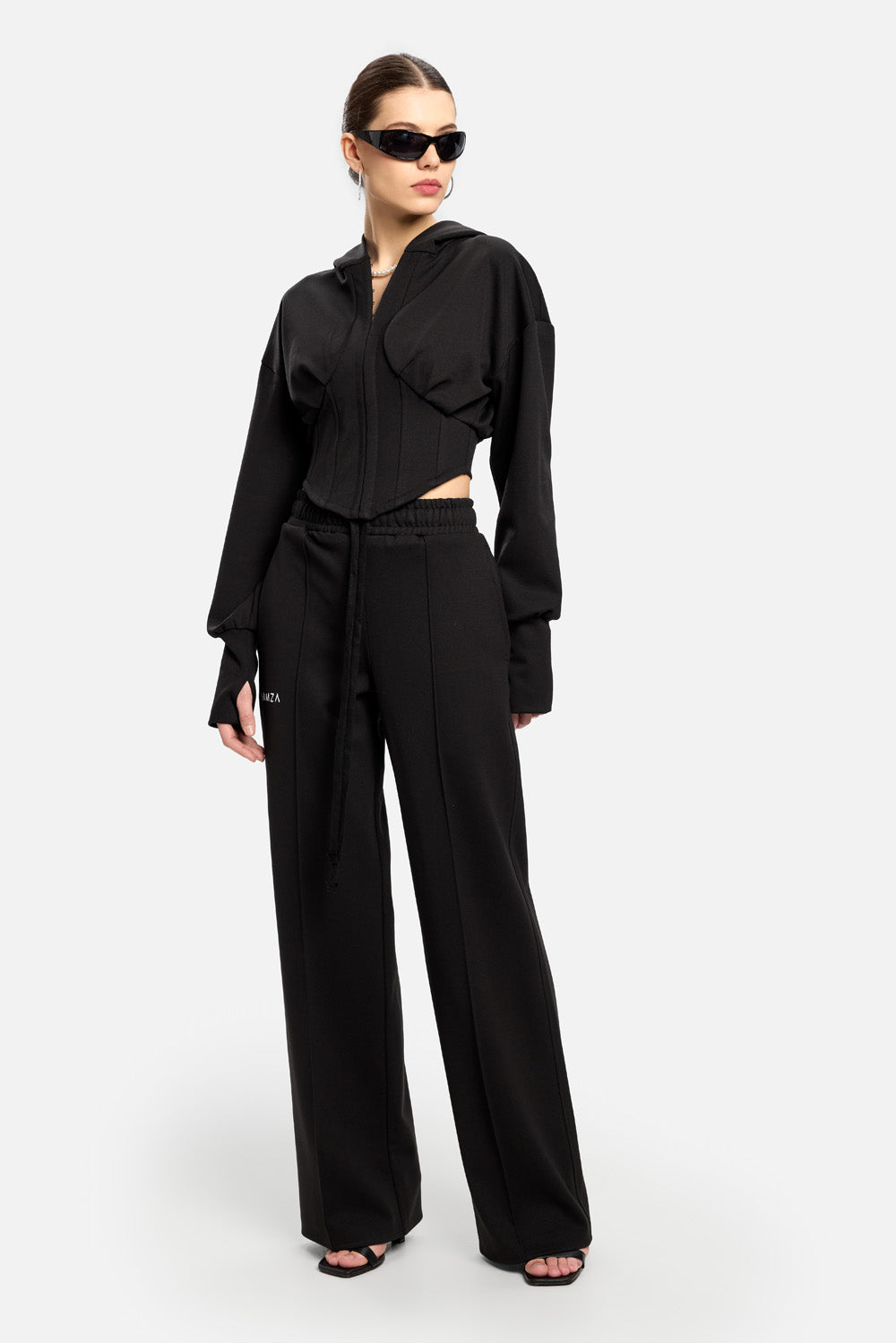 Karol Hoodie with Corset | Women | Black | Modern & Elegant Style | Comfort & Functionality | Atelier Hamza