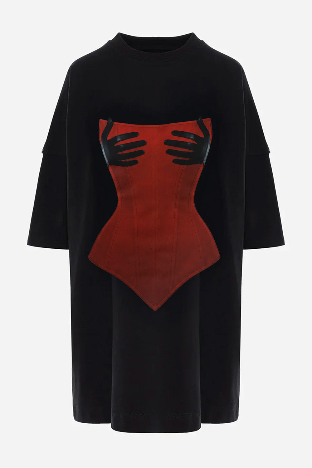 Noir V2 printed Black Dress