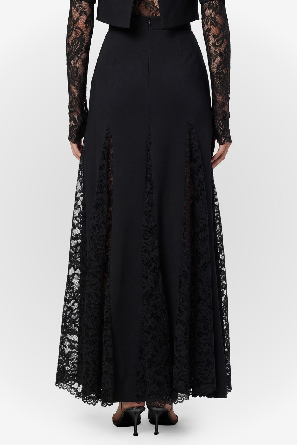 Spódnica Snowflake z czarnymi koronkami