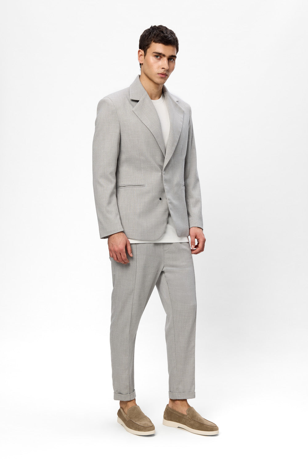 Thom Grey Melange Cloth Pants