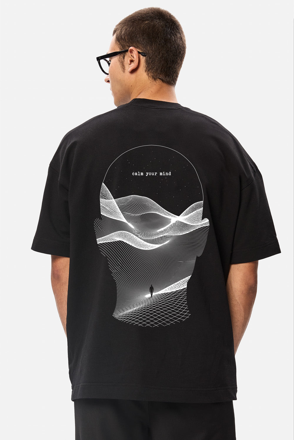 Calm your mind Printed Black T-Shirt