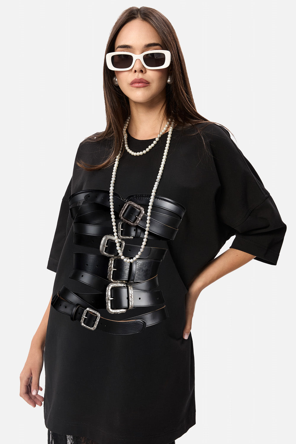 Dolce printed black t-shirt dress W