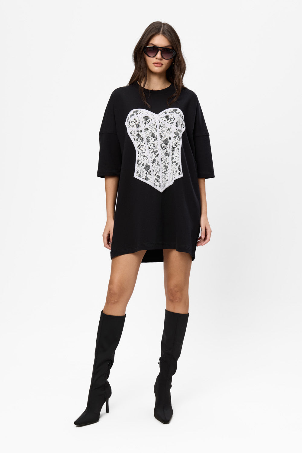 Silhouette Stitched Corset Black Dress