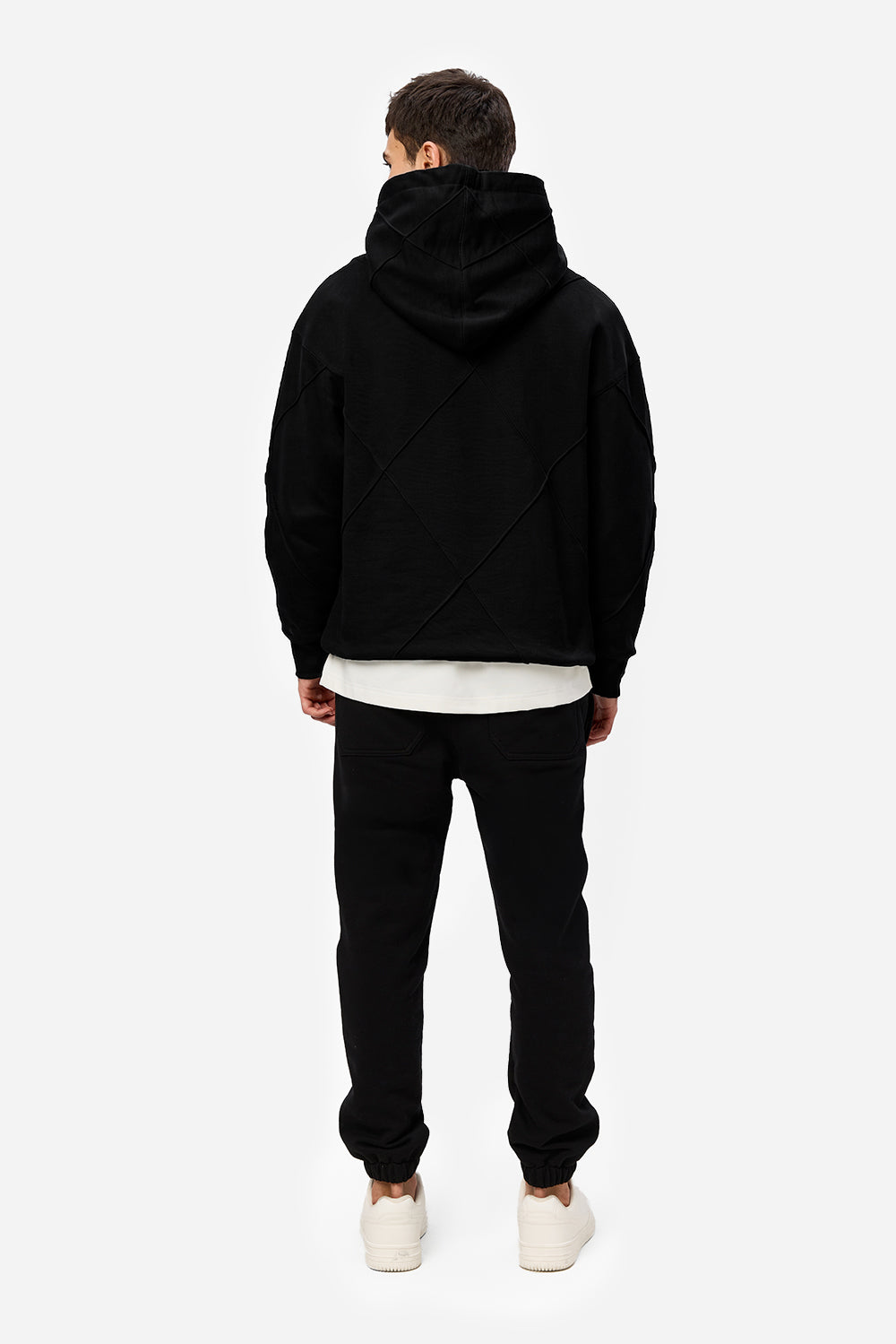 Diamond Black Cotton Hoodie