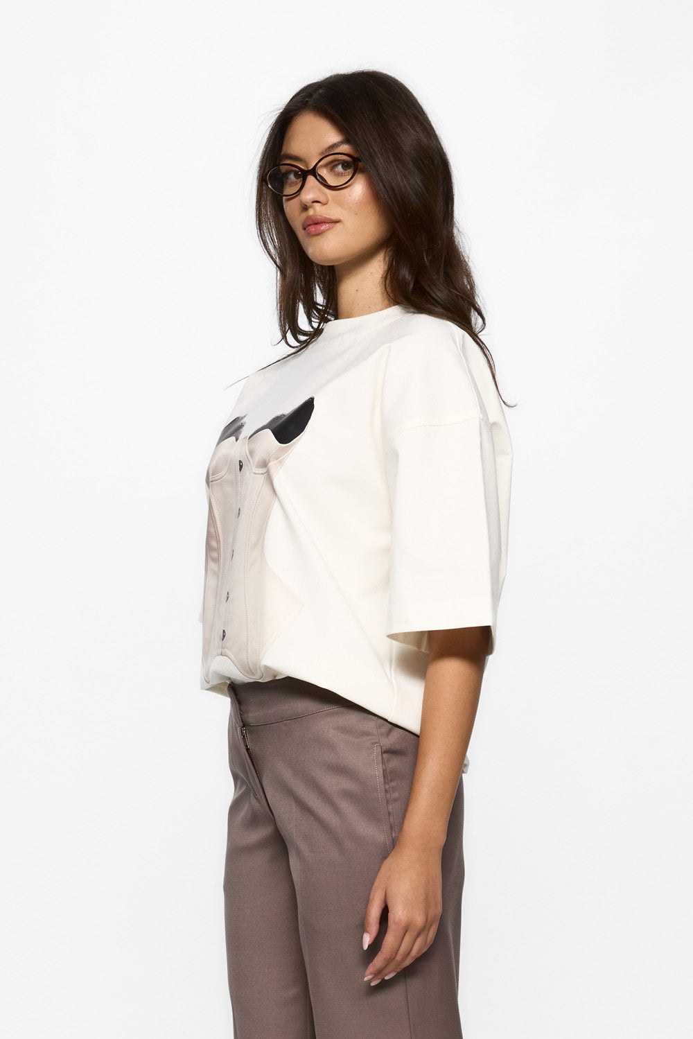 Charmante drukowana koszulka w kolorze Off-White W