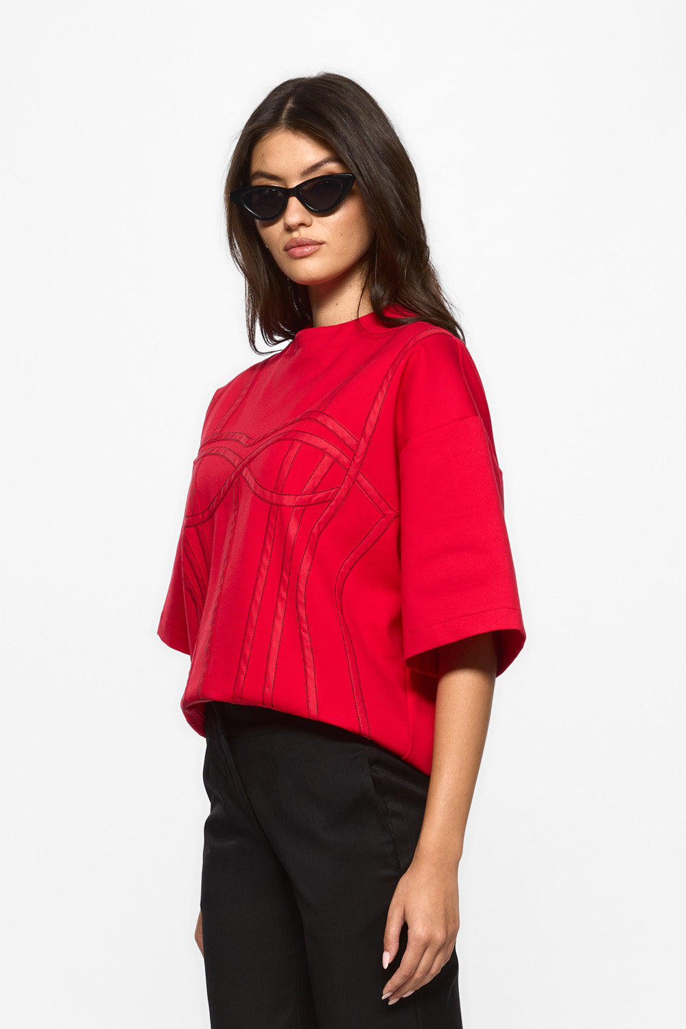 Koszulka z nadrukiem czarnych róż W