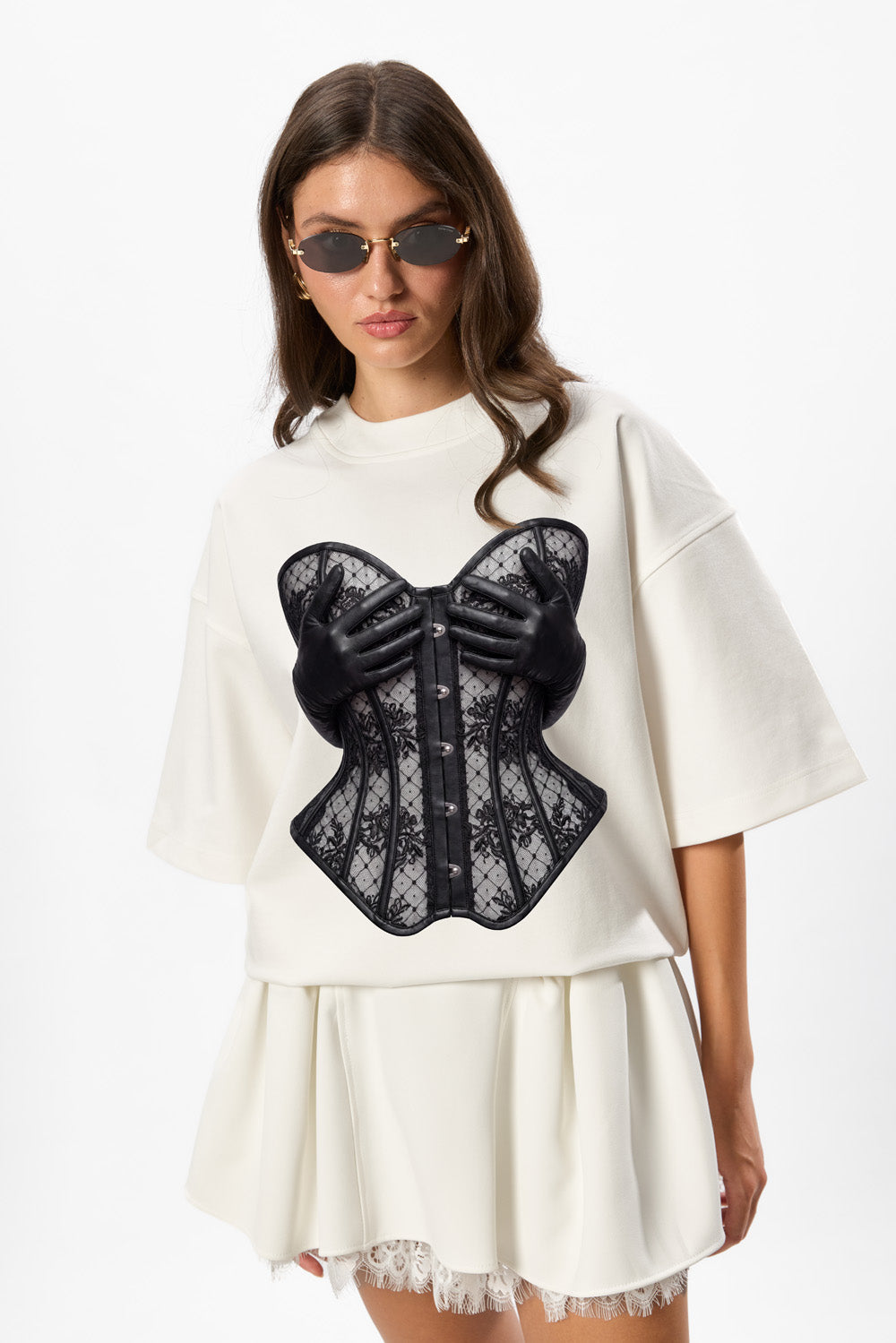 Leather Hands printed Off-White T-Shirt