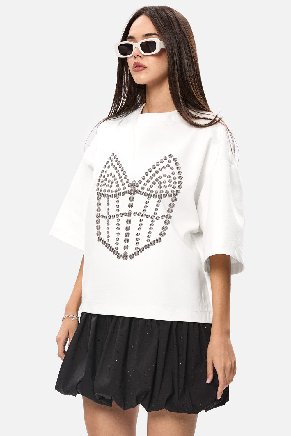 La Perle  printed off-white t-shirt W