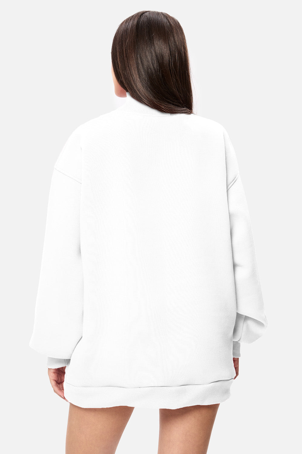 Charmante White fleece Turtleneck