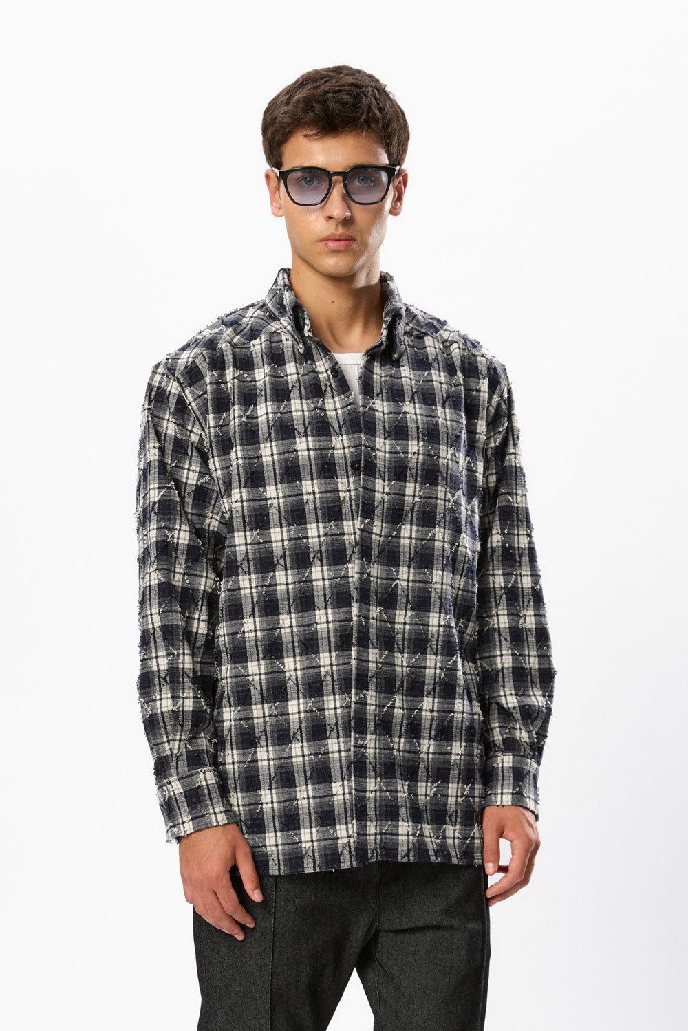 Rombo Oversized Blue Shirt