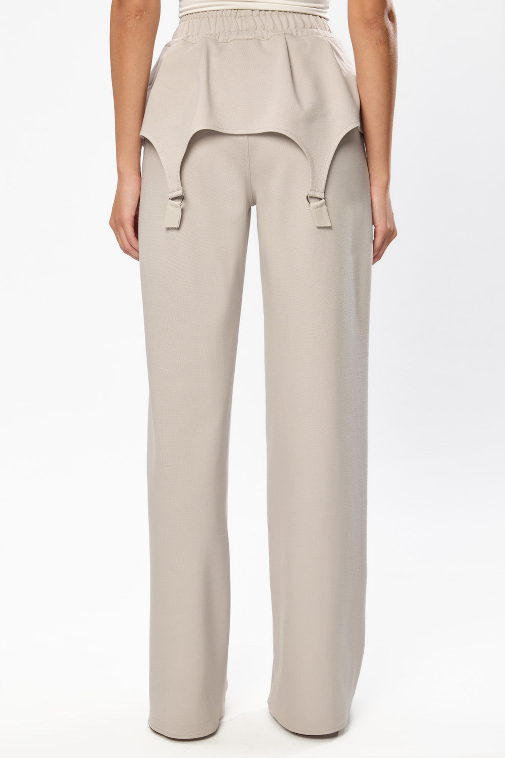 Goddess off white with  elastic and  garter straps Pants