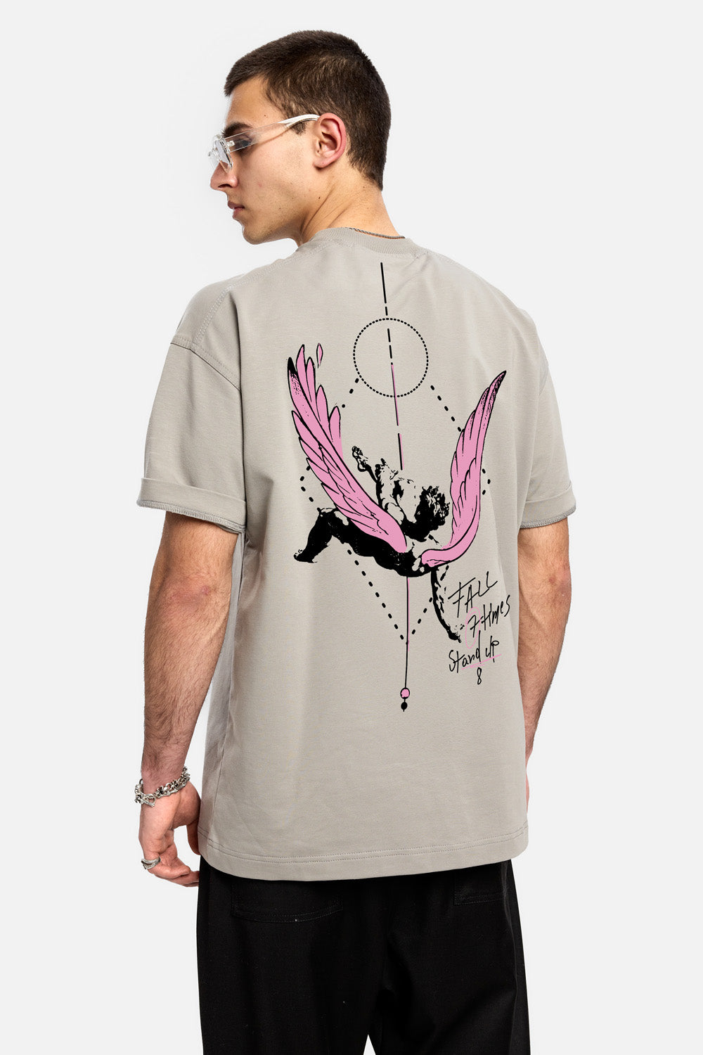 Tricou cu imprimeu Wings| Barbati | Gri | Stil Modern & Elegant | Confort & Funcționalitate | Atelier Hamza