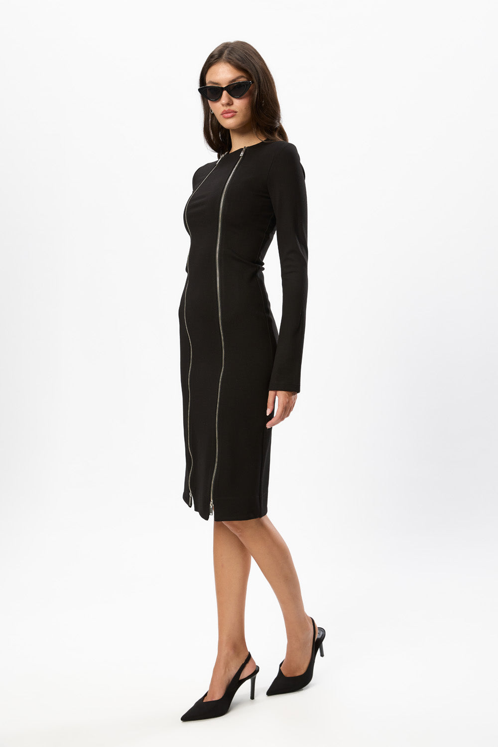 Bipolar Black 2-Way Zip Maxi Dress