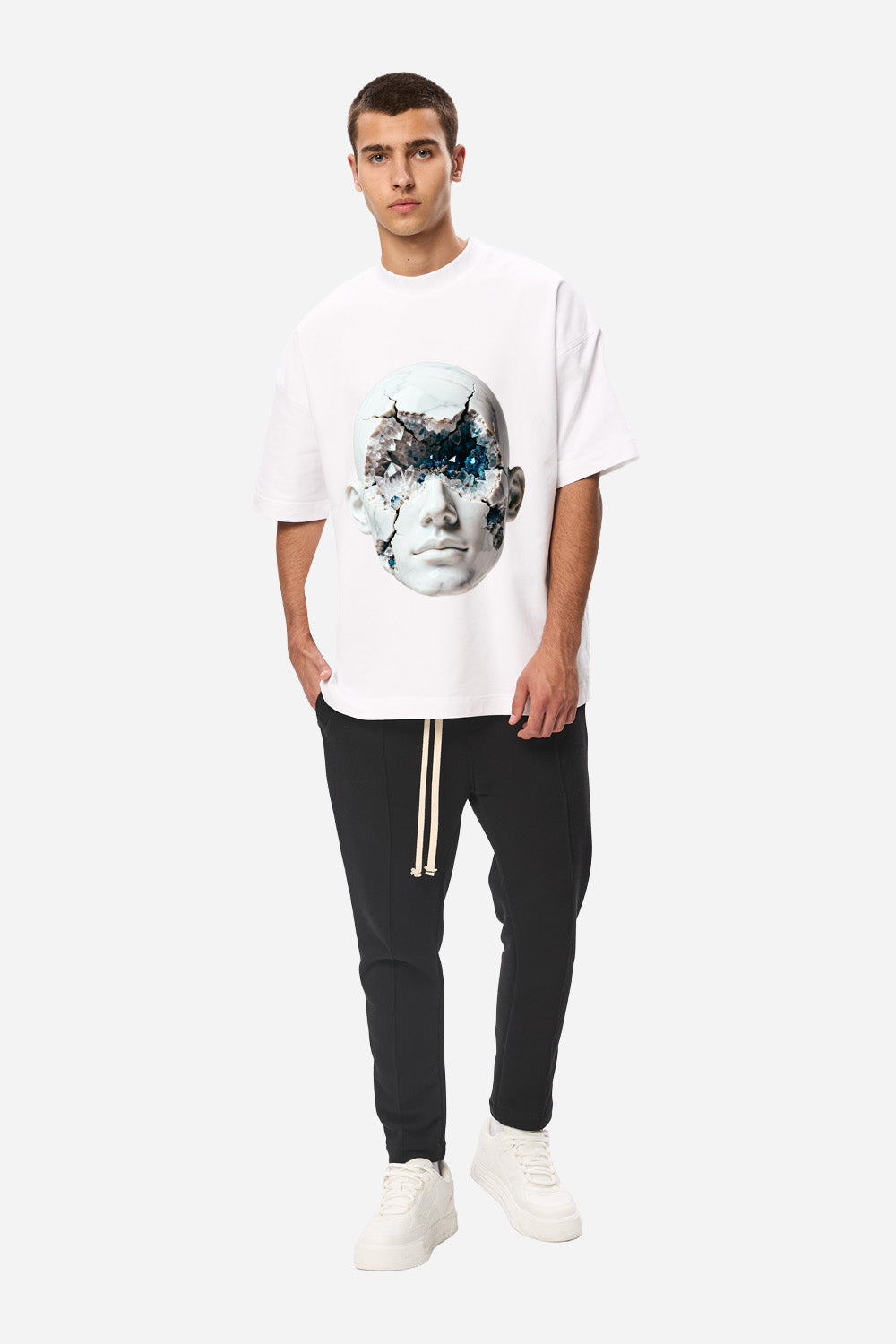 Tricou alb cu imprimeu Riyad