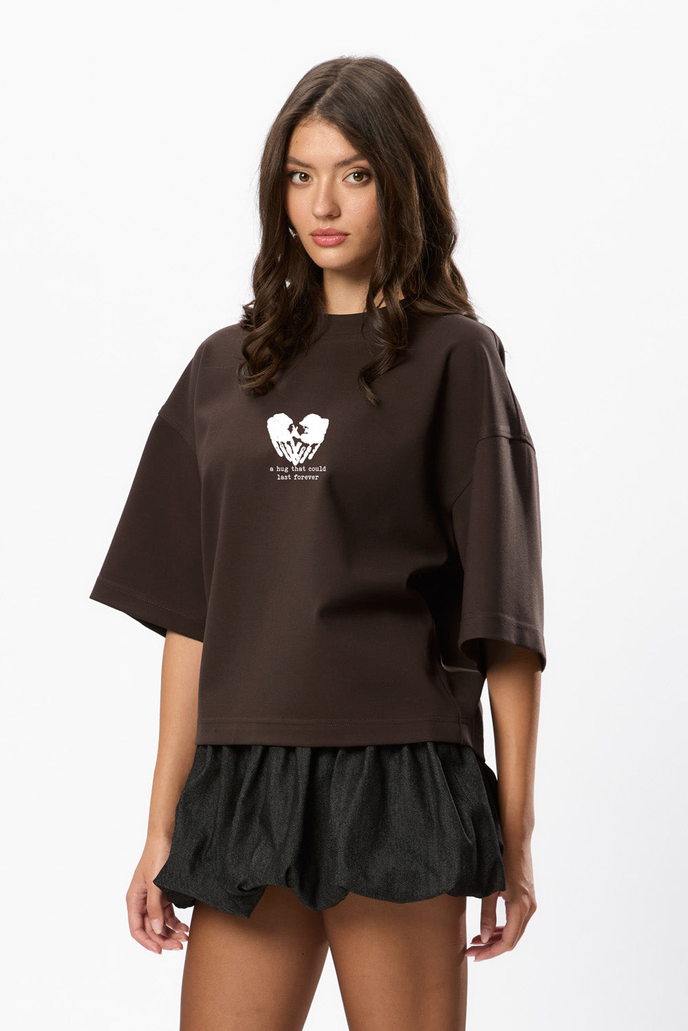 Valentines 2.0 printed Brown T-shirt